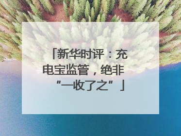 新华时评：充电宝监管，绝非“一收了之”