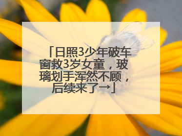 日照3少年破车窗救3岁女童，玻璃划手浑然不顾，后续来了→