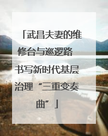 武昌夫妻的维修台与巡逻路 书写新时代基层治理“三重变奏曲”