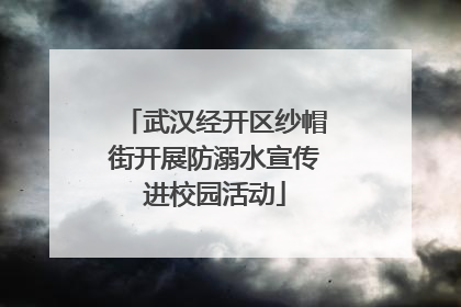 武汉经开区纱帽街开展防溺水宣传进校园活动