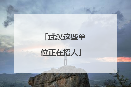 武汉这些单位正在招人