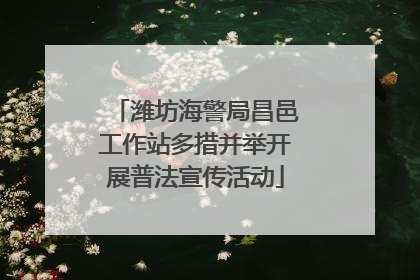 潍坊海警局昌邑工作站多措并举开展普法宣传活动