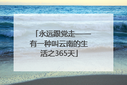 永远跟党走——有一种叫云南的生活之365天