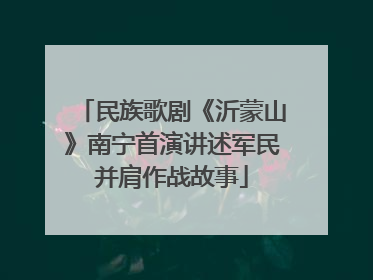 民族歌剧《沂蒙山》南宁首演讲述军民并肩作战故事