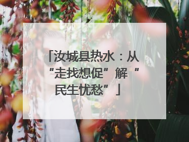 汝城县热水：从“走找想促”解“民生忧愁”