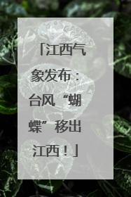 江西气象发布：台风“蝴蝶”移出江西！