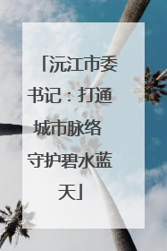 沅江市委书记：打通城市脉络 守护碧水蓝天