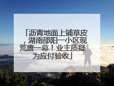沥青地面上铺草皮，湖南邵阳一小区现荒唐一幕！业主质疑为应付验收