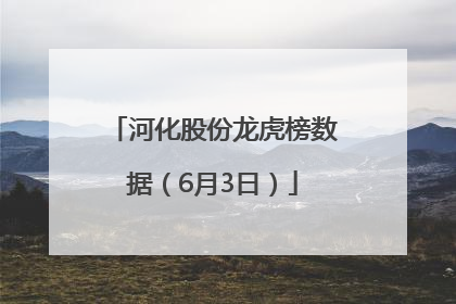 河化股份龙虎榜数据（6月3日）