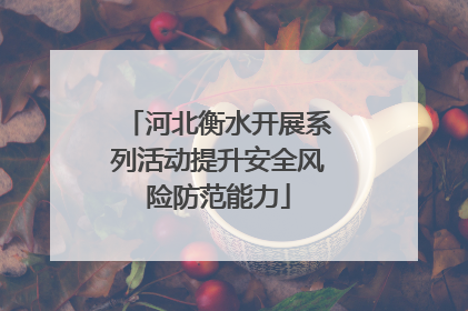 河北衡水开展系列活动提升安全风险防范能力