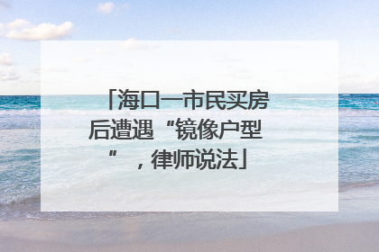 海口一市民买房后遭遇“镜像户型”，律师说法