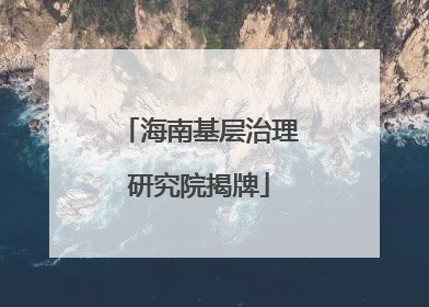 海南基层治理研究院揭牌
