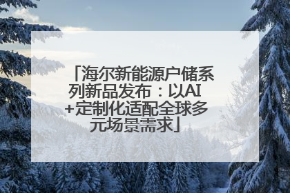 海尔新能源户储系列新品发布：以AI+定制化适配全球多元场景需求