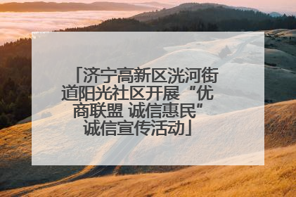 济宁高新区洸河街道阳光社区开展“优商联盟 诚信惠民”诚信宣传活动