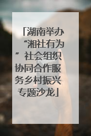 湖南举办“湘社有为”社会组织协同合作服务乡村振兴专题沙龙