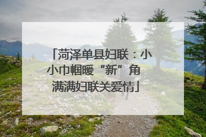 菏泽单县妇联：小小巾帼暖“新”角 满满妇联关爱情