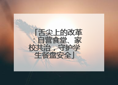 舌尖上的改革：自营食堂、家校共治，守护学生餐盘安全