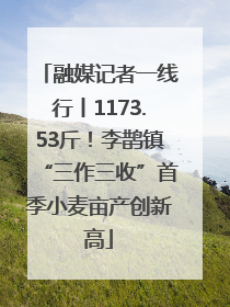融媒记者一线行丨1173.53斤！李鹊镇“三作三收”首季小麦亩产创新高