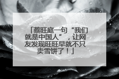 蔡旺庭一句“我们就是中国人”，让网友发现旺旺早就不只卖雪饼了！