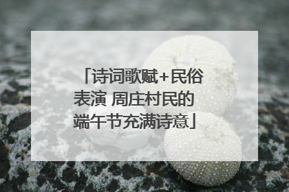 诗词歌赋+民俗表演 周庄村民的端午节充满诗意