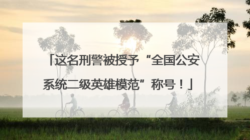 这名刑警被授予“全国公安系统二级英雄模范”称号！