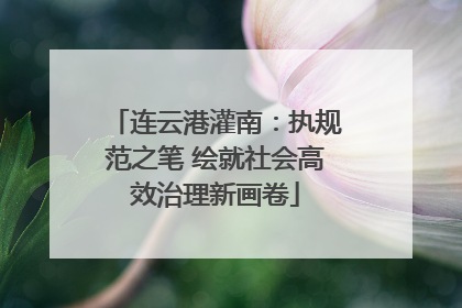 连云港灌南：执规范之笔 绘就社会高效治理新画卷
