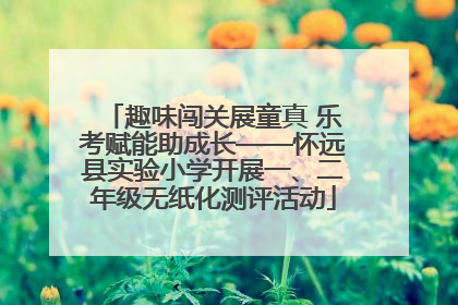 趣味闯关展童真 乐考赋能助成长——怀远县实验小学开展一、二年级无纸化测评活动