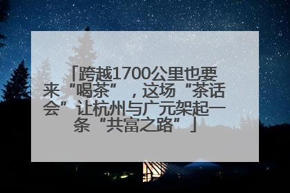 跨越1700公里也要来“喝茶”，这场“茶话会”让杭州与广元架起一条“共富之路”