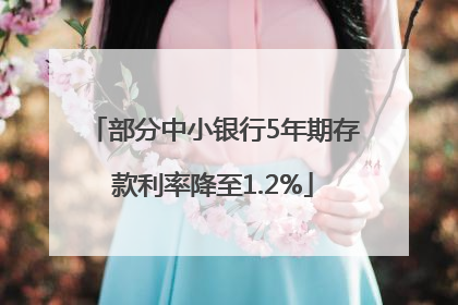 部分中小银行5年期存款利率降至1.2%
