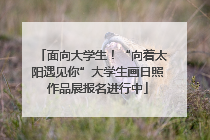 面向大学生！“向着太阳遇见你”大学生画日照作品展报名进行中