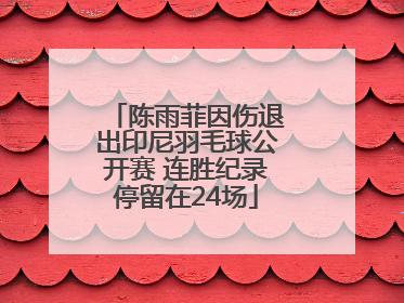 陈雨菲因伤退出印尼羽毛球公开赛 连胜纪录停留在24场