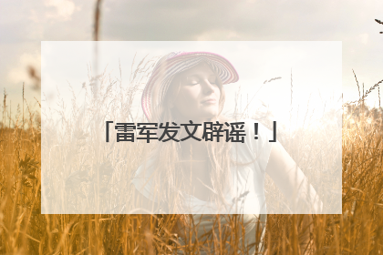 雷军发文辟谣！
