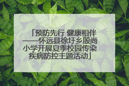 预防先行 健康相伴——怀远县徐圩乡殷尚小学开展夏季校园传染疾病防控主题活动