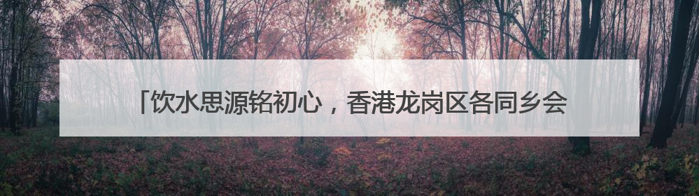 饮水思源铭初心，香港龙岗区各同乡会乡亲赴东江源流域开展国情研学活动