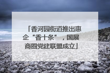 香河园街道推出惠企“香十条”，国展商圈党建联盟成立