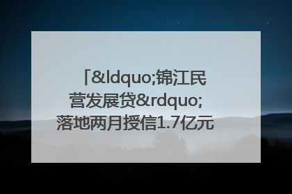“锦江民营发展贷”落地两月授信1.7亿元，惠及118家民企