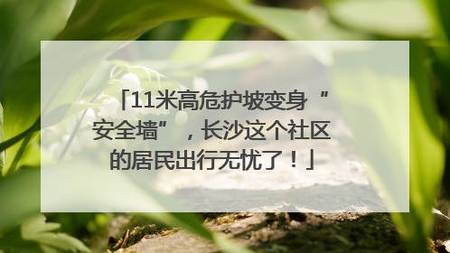 11米高危护坡变身“安全墙”，长沙这个社区的居民出行无忧了！