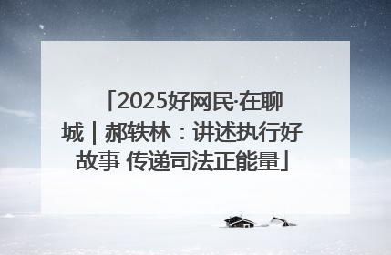 2025好网民·在聊城｜郝轶林：讲述执行好故事 传递司法正能量
