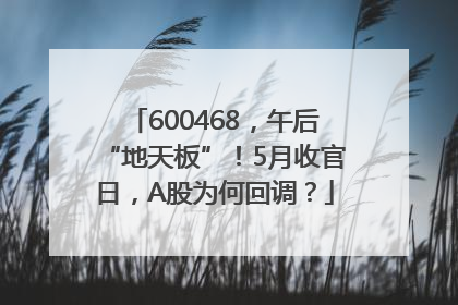 600468，午后“地天板”！5月收官日，A股为何回调？